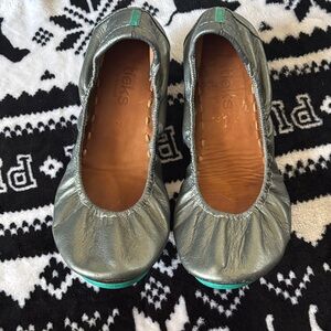 Tieks Metallic Gray Ballet Flats
